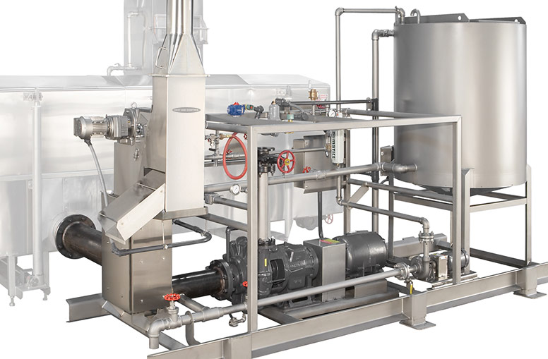 油炸锅支撑模块橇与油罐和补给，转移泵