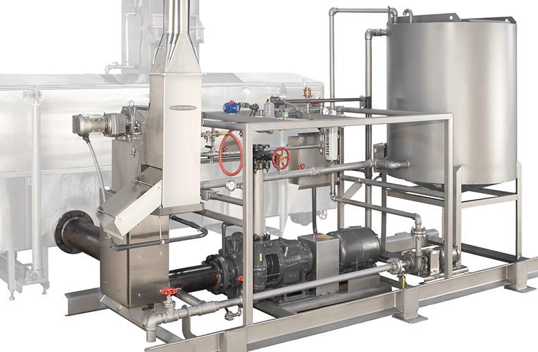 油炸锅支撑模块橇与油罐和补给，转移泵